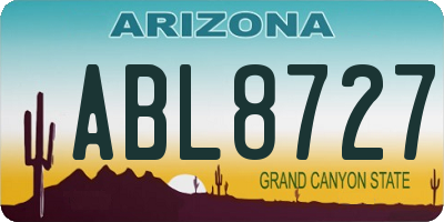 AZ license plate ABL8727