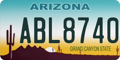 AZ license plate ABL8740