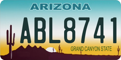 AZ license plate ABL8741