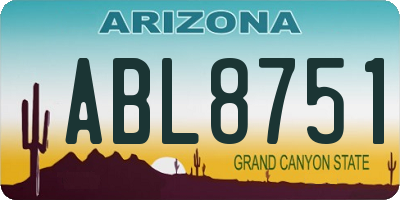 AZ license plate ABL8751
