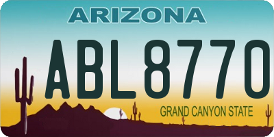 AZ license plate ABL8770