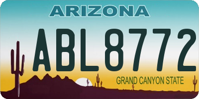 AZ license plate ABL8772