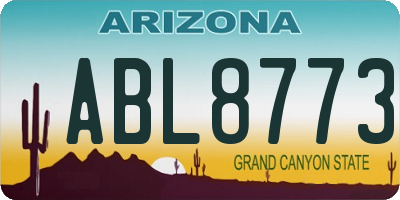 AZ license plate ABL8773