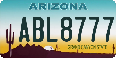 AZ license plate ABL8777