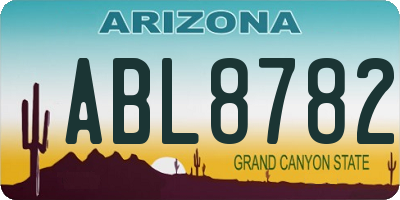 AZ license plate ABL8782