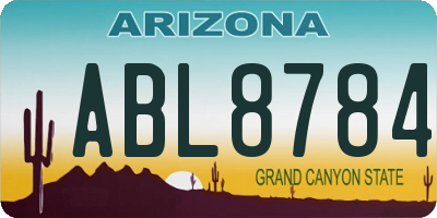 AZ license plate ABL8784