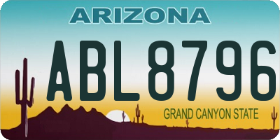 AZ license plate ABL8796