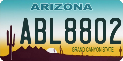 AZ license plate ABL8802