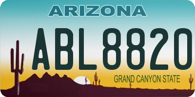 AZ license plate ABL8820