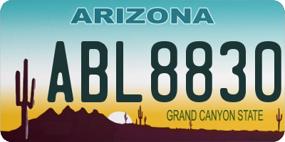 AZ license plate ABL8830