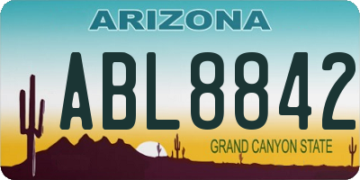 AZ license plate ABL8842