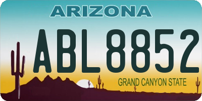 AZ license plate ABL8852