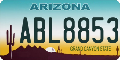 AZ license plate ABL8853