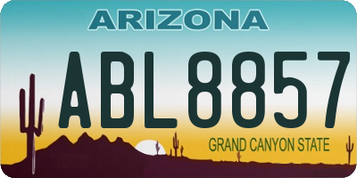 AZ license plate ABL8857