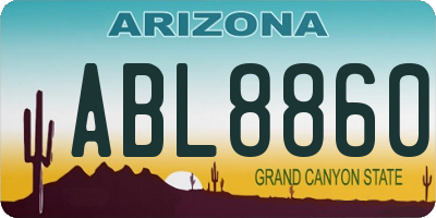AZ license plate ABL8860