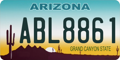 AZ license plate ABL8861