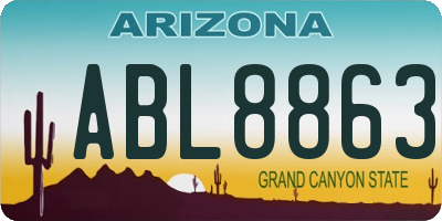 AZ license plate ABL8863