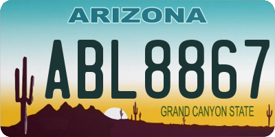 AZ license plate ABL8867