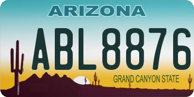 AZ license plate ABL8876