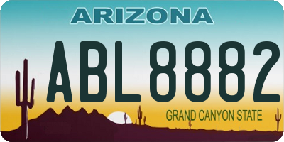 AZ license plate ABL8882