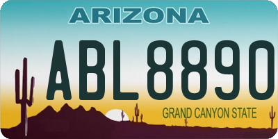 AZ license plate ABL8890