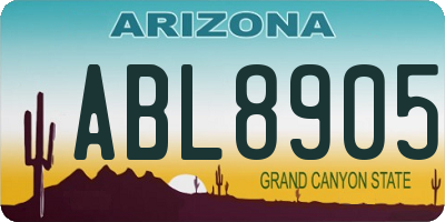 AZ license plate ABL8905
