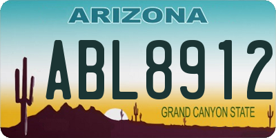 AZ license plate ABL8912