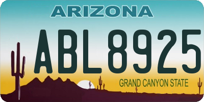 AZ license plate ABL8925