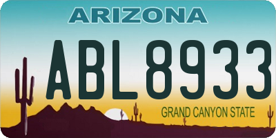 AZ license plate ABL8933