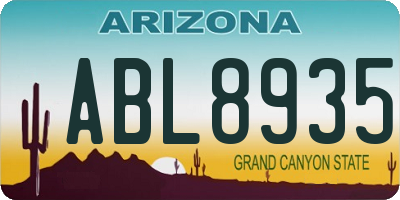 AZ license plate ABL8935