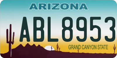 AZ license plate ABL8953
