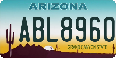 AZ license plate ABL8960