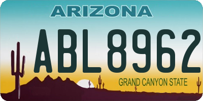 AZ license plate ABL8962