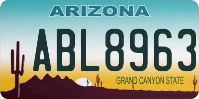 AZ license plate ABL8963