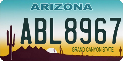 AZ license plate ABL8967