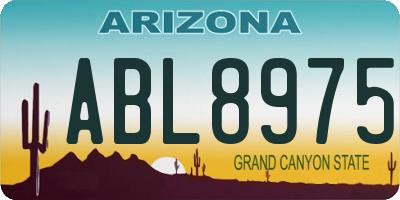 AZ license plate ABL8975