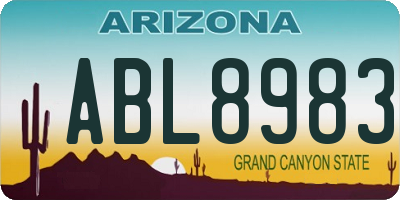 AZ license plate ABL8983