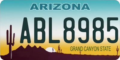 AZ license plate ABL8985