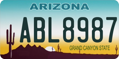 AZ license plate ABL8987