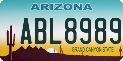 AZ license plate ABL8989