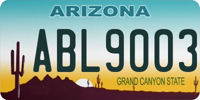 AZ license plate ABL9003