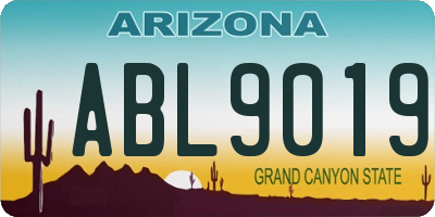 AZ license plate ABL9019
