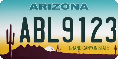 AZ license plate ABL9123