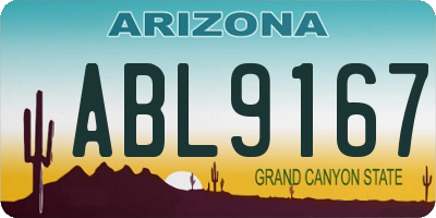 AZ license plate ABL9167