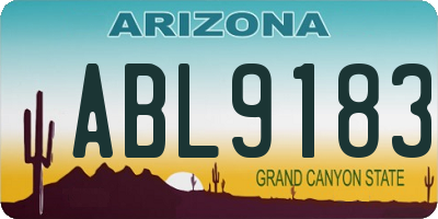 AZ license plate ABL9183