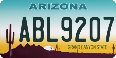 AZ license plate ABL9207