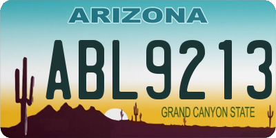 AZ license plate ABL9213