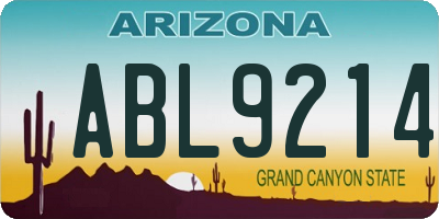 AZ license plate ABL9214