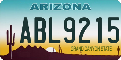AZ license plate ABL9215