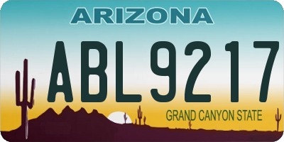 AZ license plate ABL9217